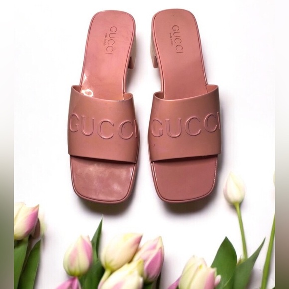Gucci Shoes - Gucci Wild Rose Pink Women's Slide Sandals size 39 US9